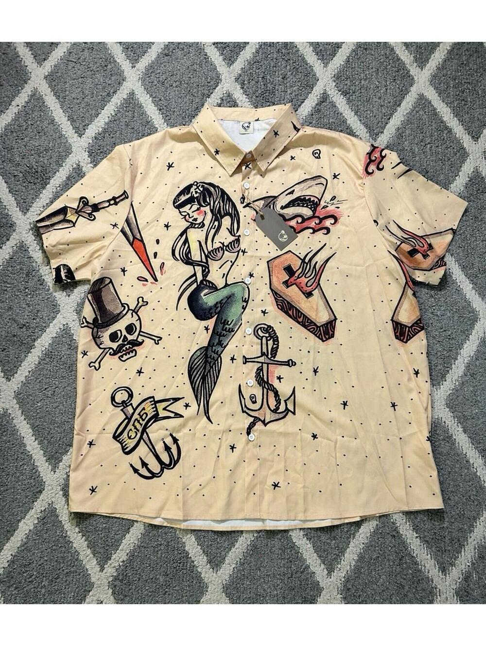 NEW Hawalili Men's Hawaiian Shirt Size 3XL 100% Polyester